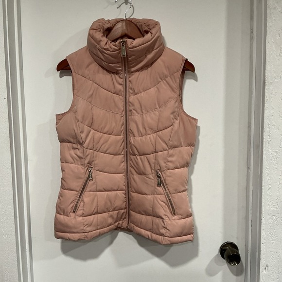 Calvin Klein Jackets & Blazers - Calvin Klein WOMEN'S  Small Quilted PINK & GOLD Puffer Vest -light Pink /Mauve